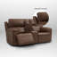 Canapé deux places inclinable électrique moderne en cuir avec position zéro gravité, port USB intégré et console-2113198903