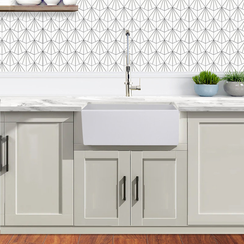 Pranav 24'' L Single Bowl Fireclay Kitchen Sink