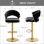 Ensemble de 2 tabourets de bar pivotants en velours, or moderne avec dossier tissé-1393982422-1397164272