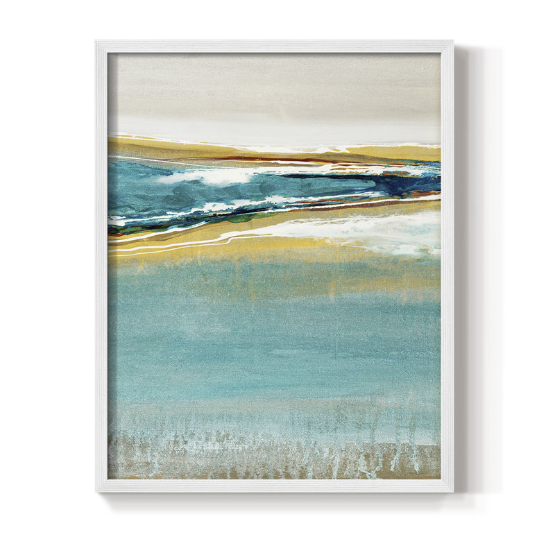 Reproduction encadrée Aqua Quartz V1 - bois massif, Blanc, H 28 po x l 22 po