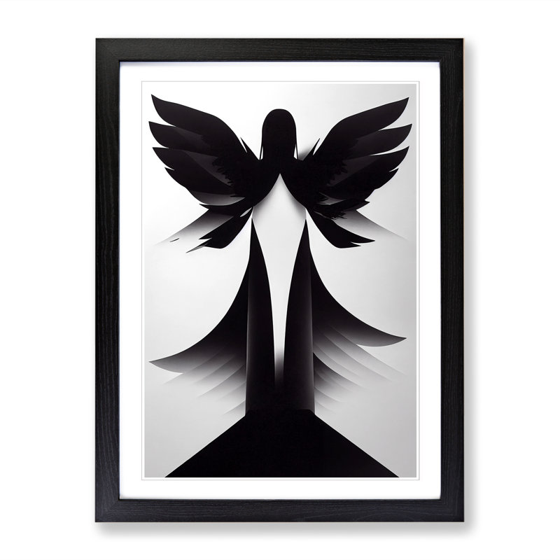 Striking Angel - Single Picture Frame Print, 46cm H x 34cm W x 2cm D, Walnut