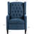 27.29" Wide Manual Recliner Wing Chair In Blue - Fade- Textile, High Back With Pull Buckle, 3 Adjustable Gears For Long-term Use, And Dirt-, Solid Wood + Plywood Inner Frame, "s" Spring Foam Padding,