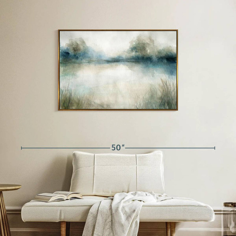 Still Still Waters I, Cadre flottant doré, 37 po x 25 po