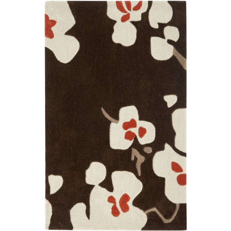 Modern Art Hand Tufted Performance Floral Rug, Rectangle 2'6" x 4'