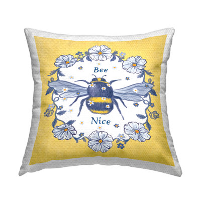 Polyester Throw Square Indoor/Outdoor Pillow Cover & Insert