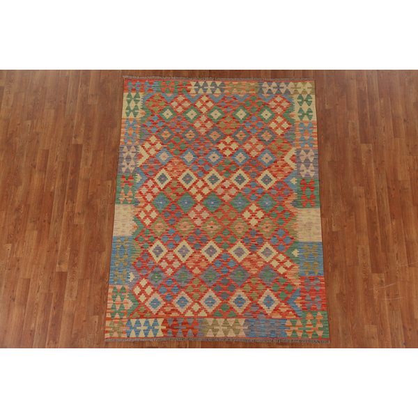 Rug Source Outlet Flatweave Wool Geometric Rug | Wayfair