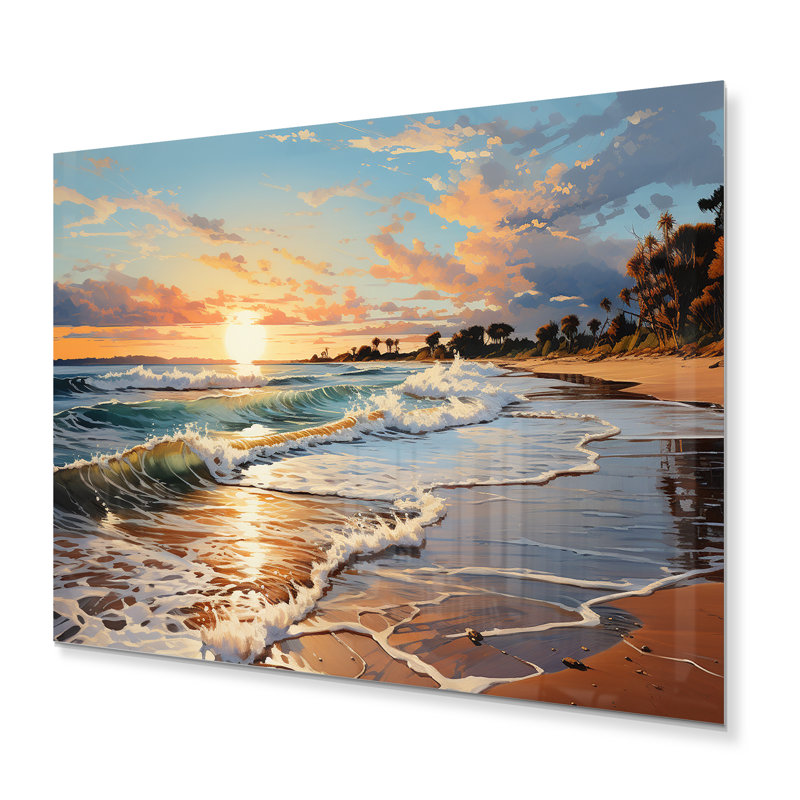 Beach Sandy Serenade I - reproduction d'art sans cadre sur métal, H 24 po x l 32 po x P 1 po