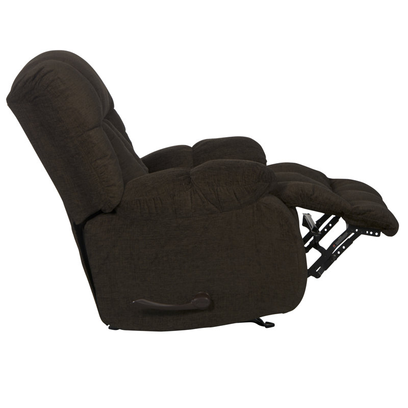 Fauteuil inclinable manuel berçant standard en chenille de 41 po de largeur Bhanweri, Chenille chocolat