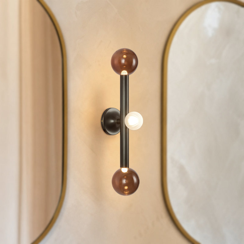 Martinez 3 - Light LED Vanity Light, Urban Bronze/Amber Glass