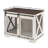 White Dog Kennel With Metal Latch And Adjustable Partition, Look Crate Sliding Door Removable Partition For Comfort,