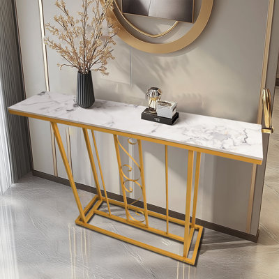 Ahsoka 40cm Stone Top Console Table