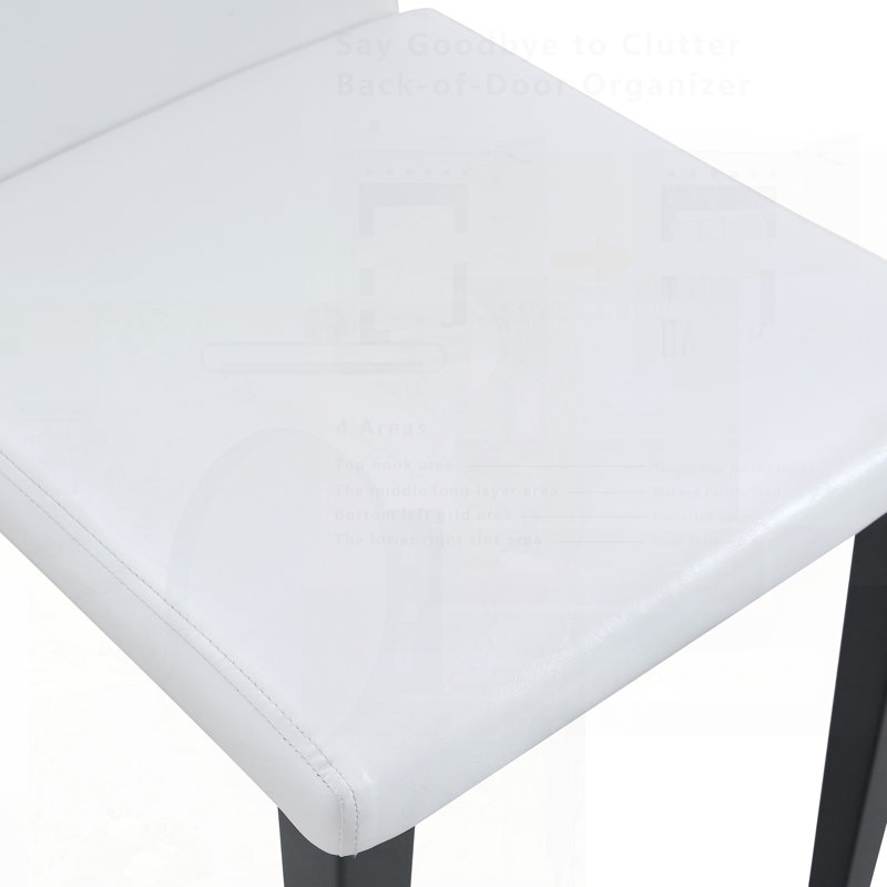 Chaises de salle à manger blanches en polyuréthane: dossier ergonomique, siège en éponge, pour salle à manger, bureau personnel et espace de vie, élégant et confortable