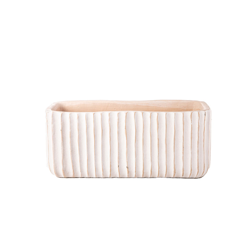 Ciment rectangulaire en ciment peint beige