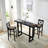 3-Pieces Bar Table Set,  Extra Long Entryway Bar Table With 2 Chairs