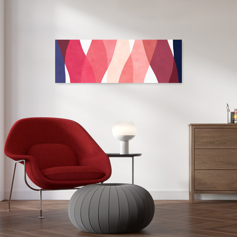 Art mural contemporain abstrait abstrait rose, H 36 po x l 12 po