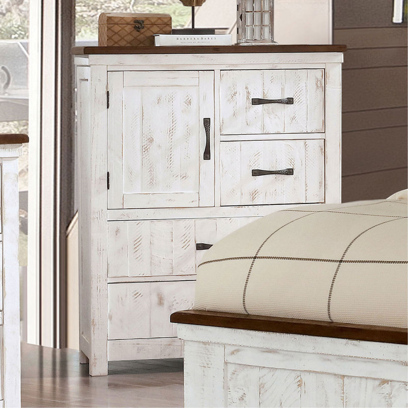 Commode en métal de style transitionnel moderne 1Pc avec quatre tiroirs et une planche de style armoire