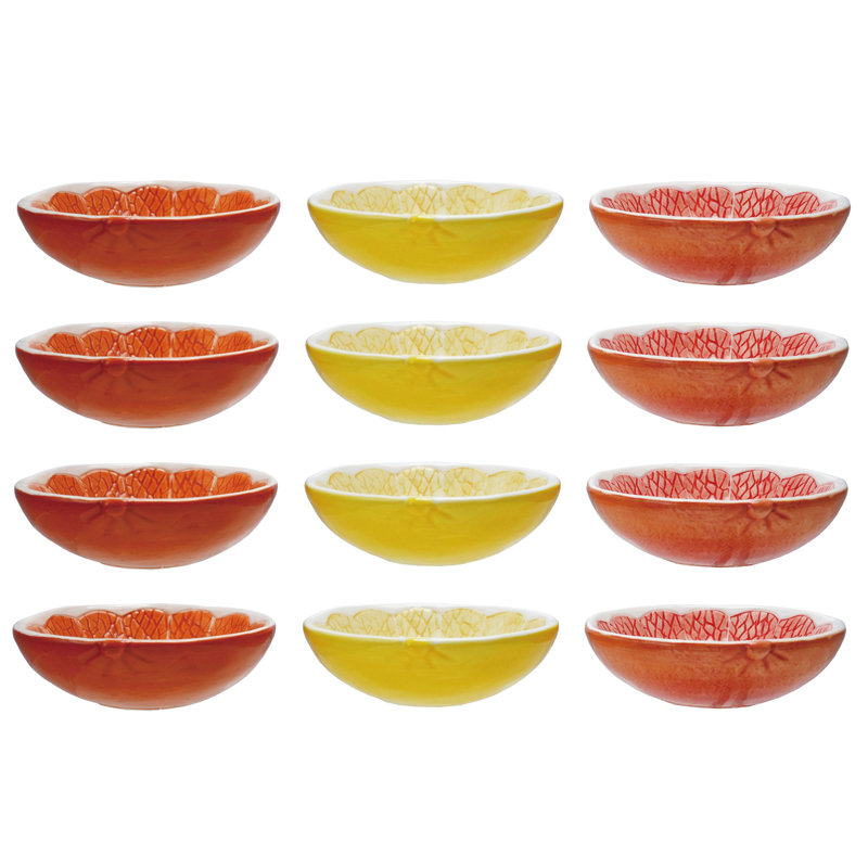 12-Piece Ceramic Citrus Fruit Shaped Bowl