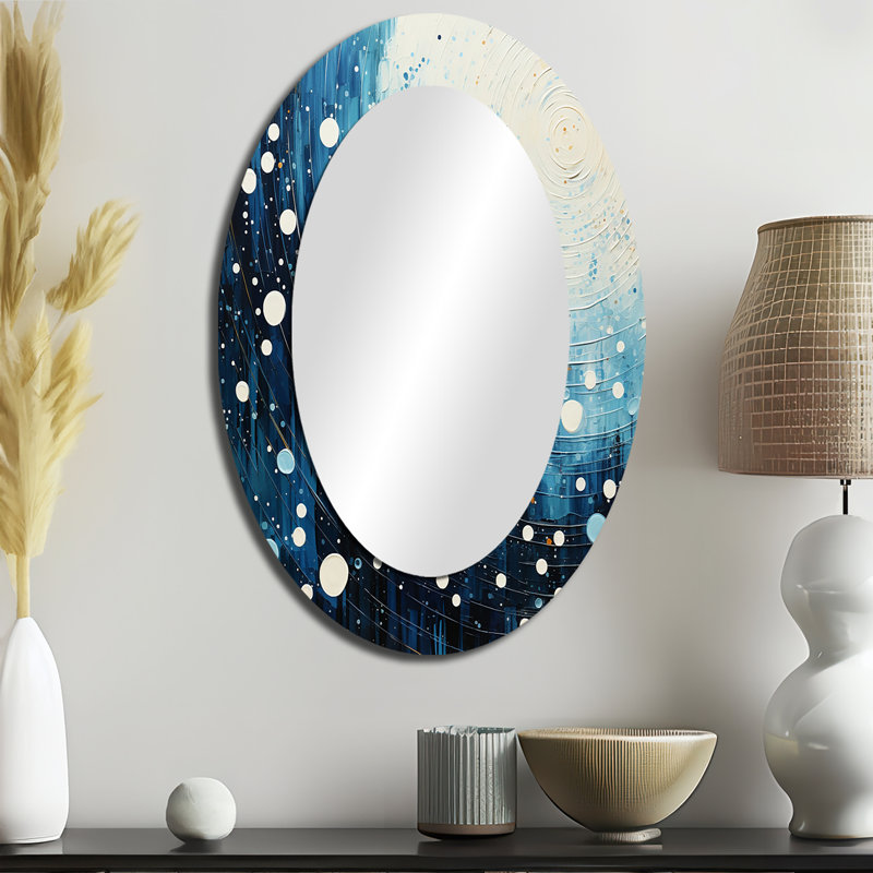 Miroir mural sarcelle moderne Mid-Century, 36 po x 24 po
