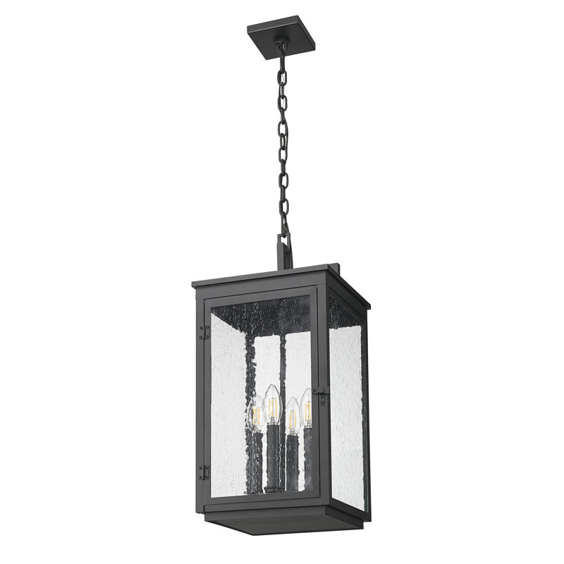 Hartwell Sand Black 5 Light Outdoor Chain Mount Ceiling Fixture, 22.75" H x 10" W x 10" D