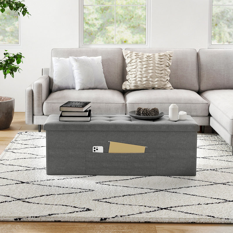 Banc de rangement Dastall, Gris foncé