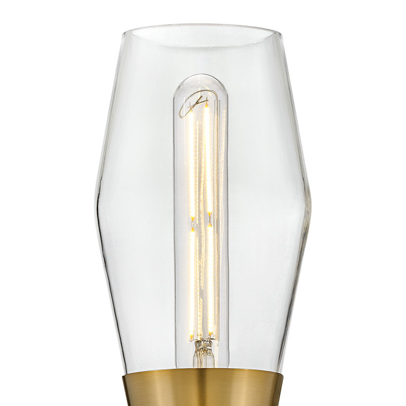 Livie Lacquered Brass and Clear Glass 2-Light Wall Sconce