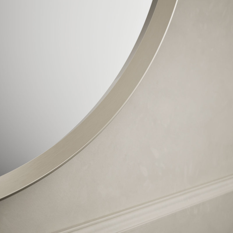 Miroir de salle de bain Essential, Nickel brossé, H 22 po x l 22 po x P 1,38 po