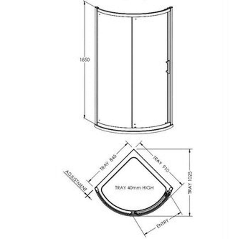 Elswick 860 X 900 Quadrant Shower Enclosure