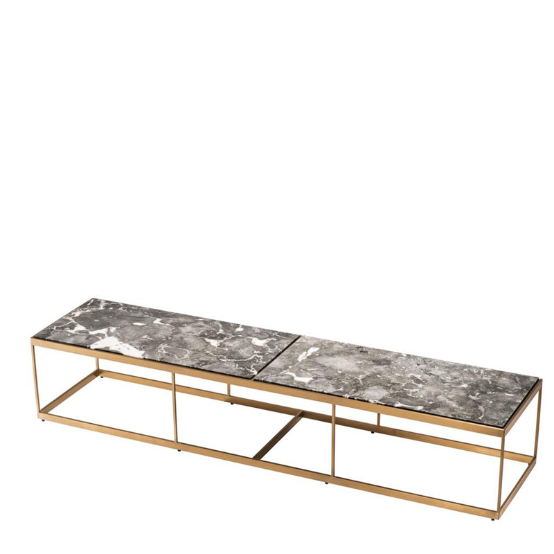 Table basse La Quinta, Gris, Or