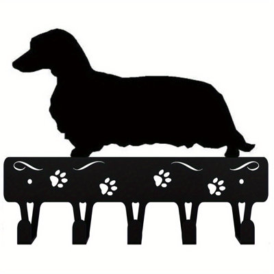 Metal Art Dog Key Holder 6-Inch Multi-Function Wall Organ... - Metal - 1 Piece - Key Holder - Black - Christmas Theme Design