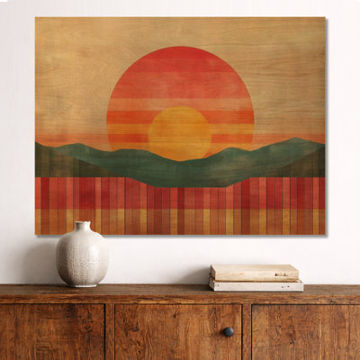 Sunset Stripes of the Seventies I - Vintage Wood Wall Decor