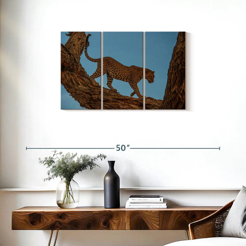 Brampt Leopard Tree Walk, 20" H x 33" W