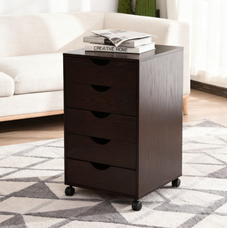 Classeur à 5 tiroirs classeur de style minimaliste, brun