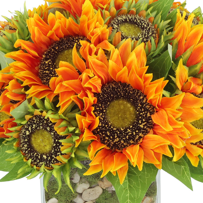 Cummins Sunflower Floral in Vase, Orange