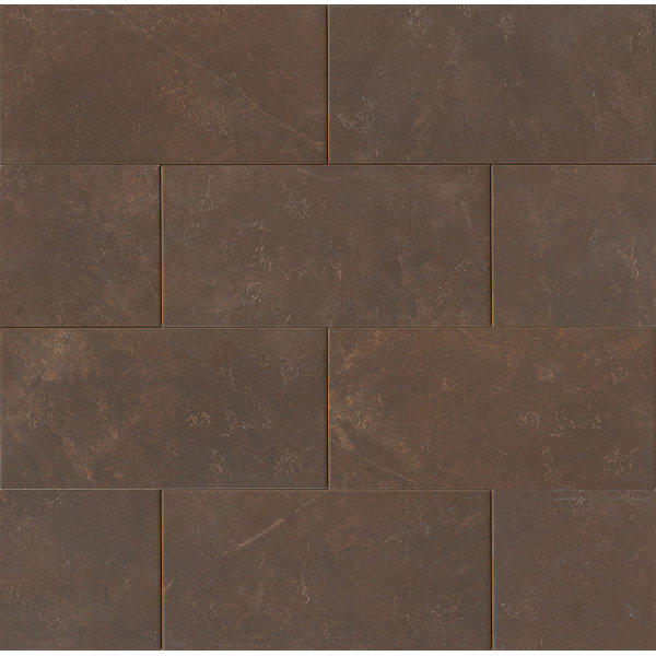 6" x 12" Porcelain Mosaic Tile in Brown Stone