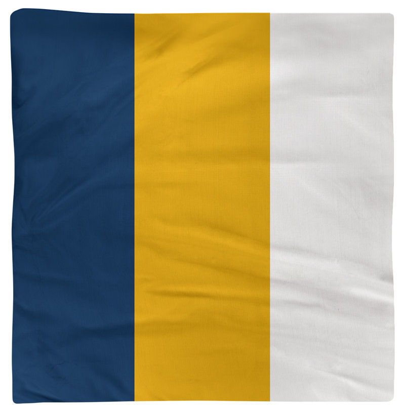 Striped Square Napkin, Blue/Yellow/White, Cotton Twill, 10" H x 10" W x 0.25" D