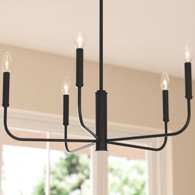 Reines 6-Light Matte Black Large Chandelier
