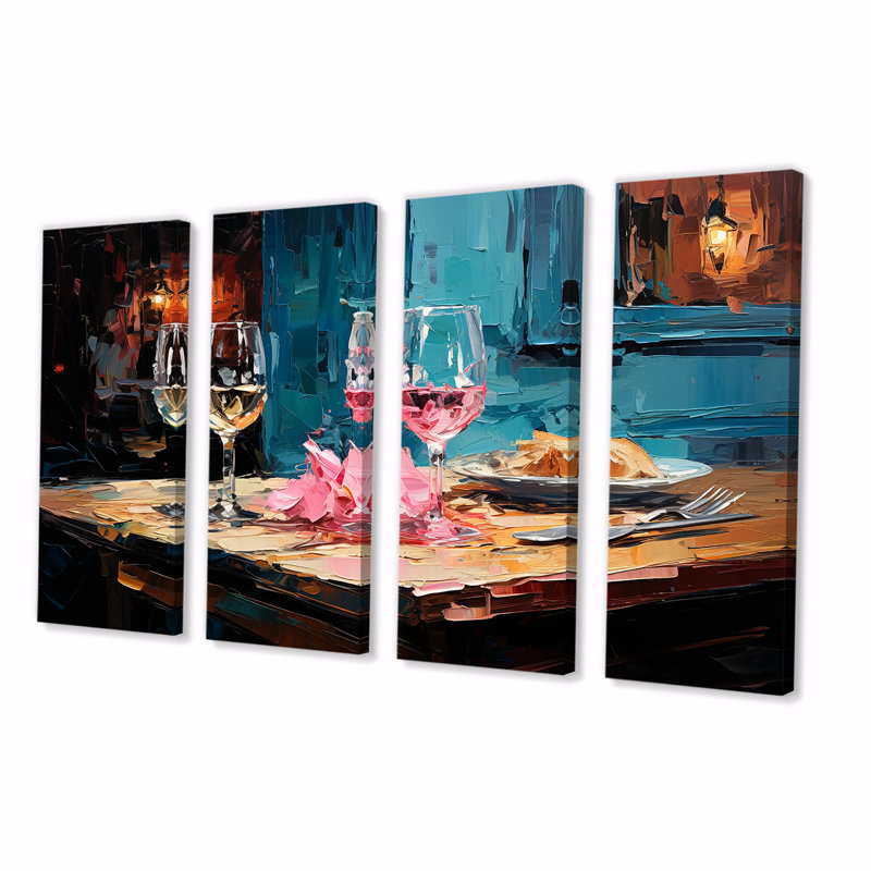 Doux prune douce ombres de Syrah - vin, art mural 4 pièces, H 32 po x l 64 po
