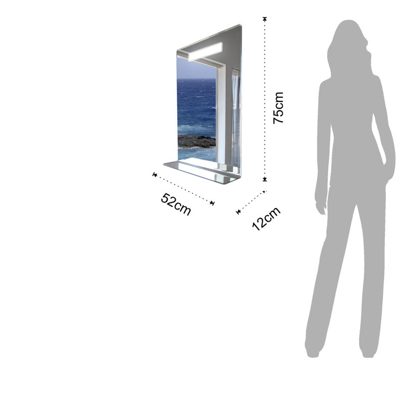 Bressyln Flat Wall Mirror with Shelves