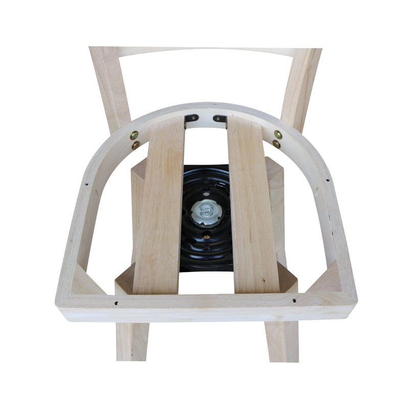 Delmontez Swivel Solid Wood Counter Stool, Bar Stool (30" Seat Height)