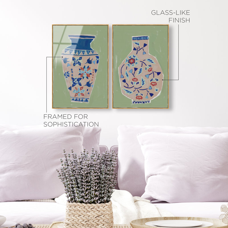 Heirloom Vase Set Set by Oliver Gal, 46" H x 31" W, Gold Floater Frame