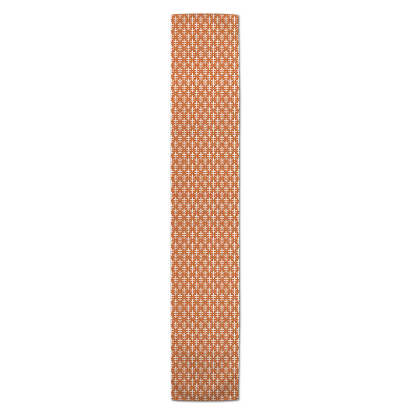 Chemin de table en losanges pointillé Nalston, 72 po x 16 po, Orange, Floral