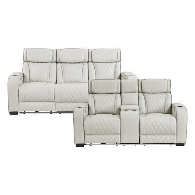 Canapé inclinable électrique et causeuse Fairway Taupe