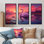 Art indien, Taj Mahal, coucher de soleil, cygne - art mural indien