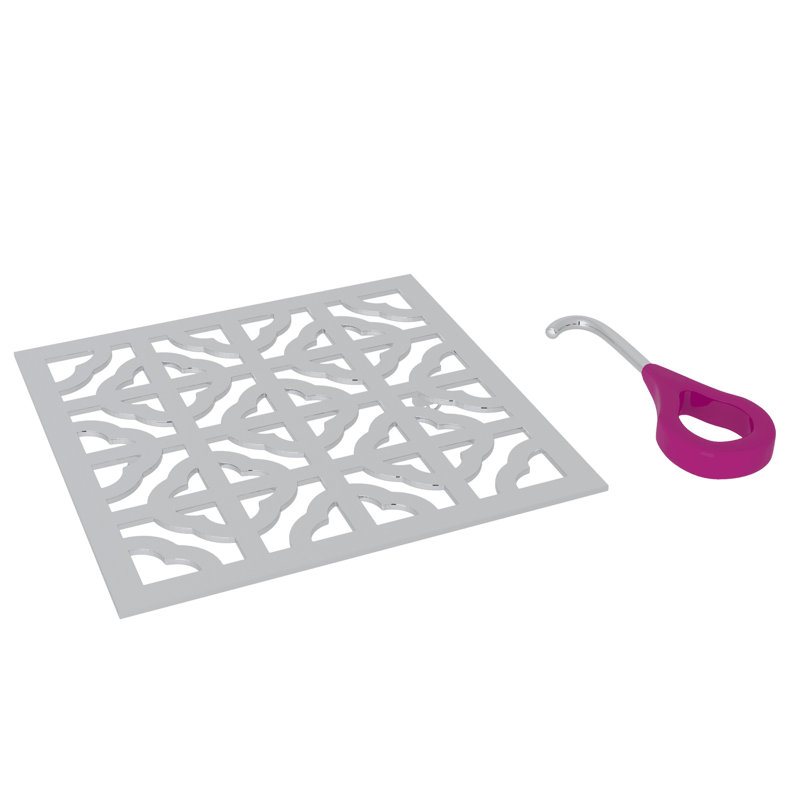 Petal Decorative Drain Cover, Polished Chrome