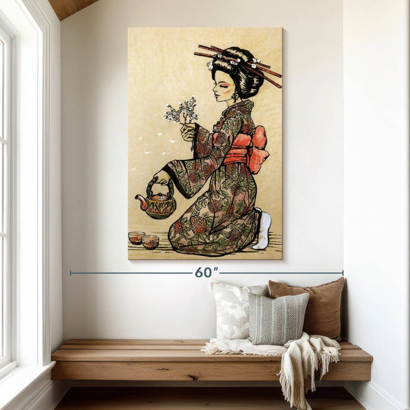 Leisha Geisha Serving Tea, 51" H x 34" W