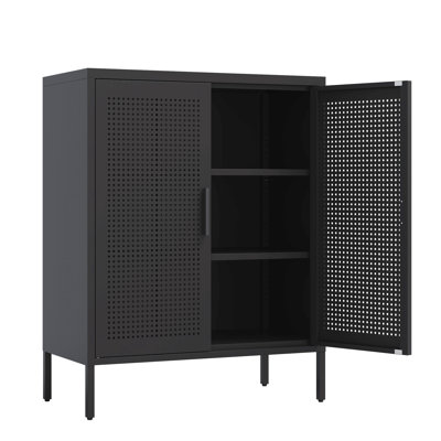 No Lock, armoire de rangement en métal avec 2 portes et 2 tablettes réglables, armoire de rangement en acier, classeur en métal pour bureau d'école de bureau à domicile
