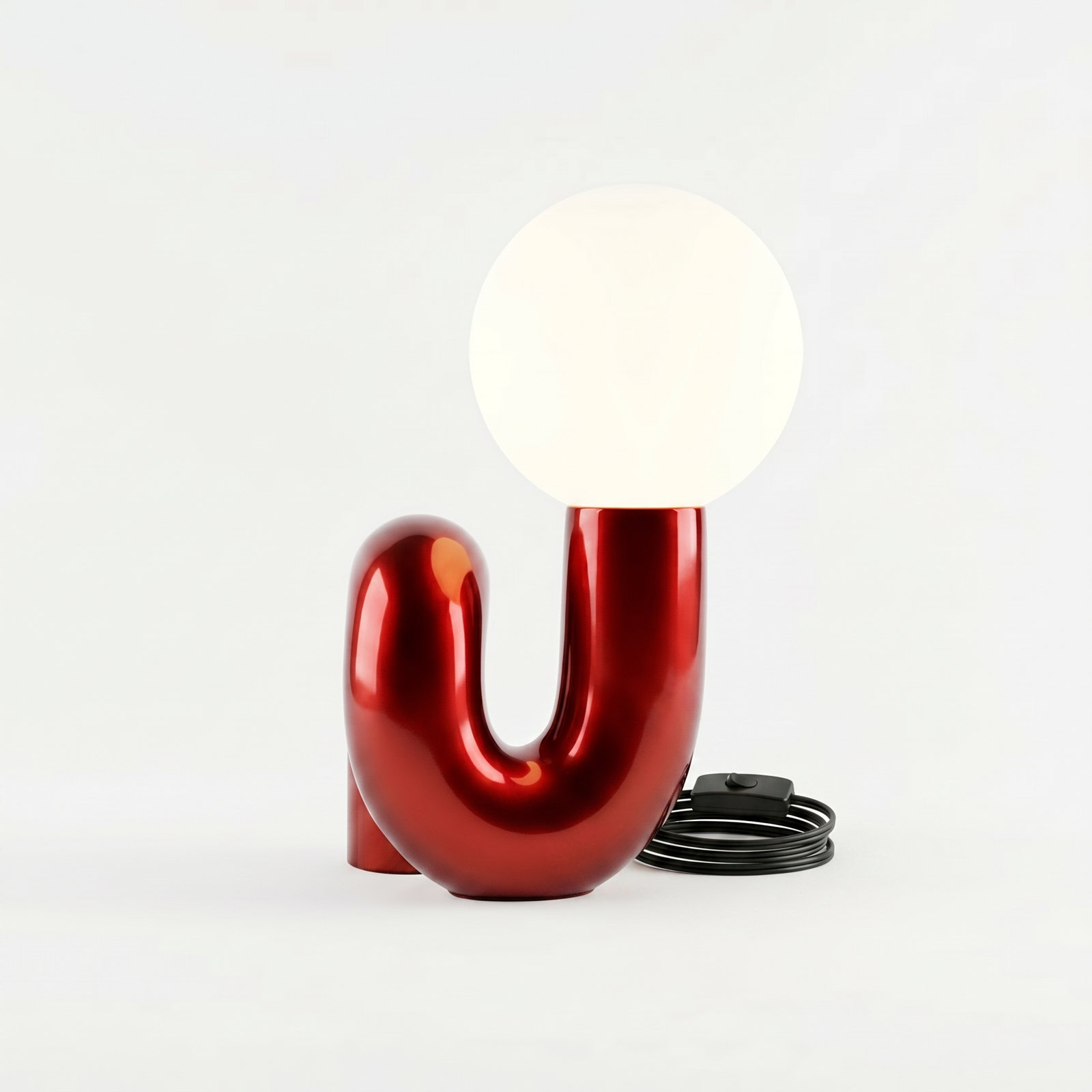 Verda Resin Table Lamp, Red