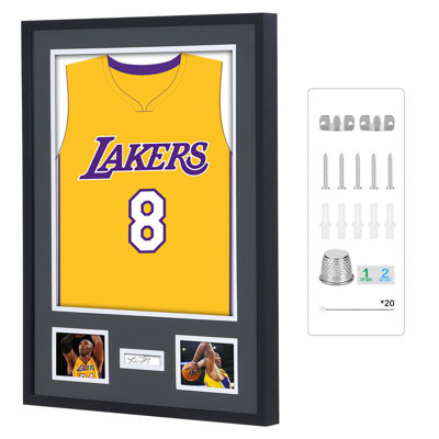 Jersey Display Case, Jersey Frame Display Case with UV 98% Protection, Acrylic Front, Photo & Signature Frame, Wall Mount (1-Pack)