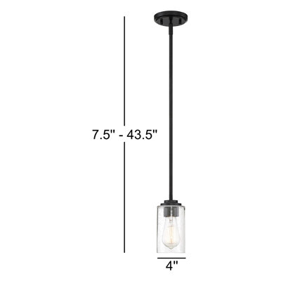 Klarice 1-Light Seeded Glass Single Pendant