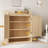 Natural Oak Rattan Shoe Cabinet, 4-Tier Modern Wooden Boho Storage with Double Doors for Entryway or Hallway-37582509-37582508